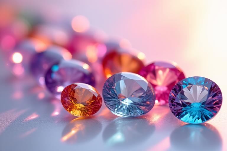 Vivid colored gemstone collection